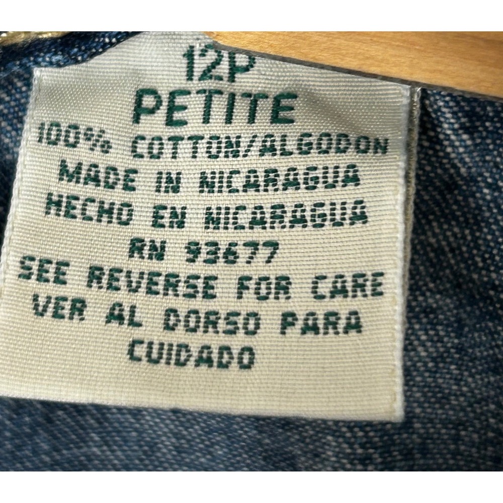St. John's Bay Mom Jeans Blue Denim Slant Pockets Unique Waist Women's Size 12P - Picture 5 of 7